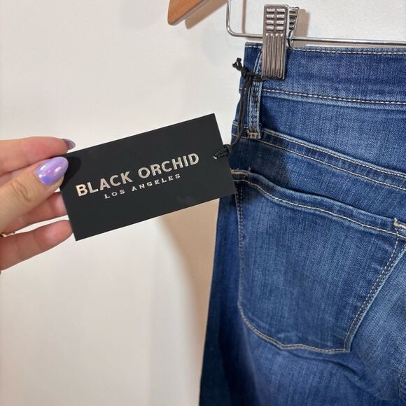 Black Orchard Gigi High Rise Straight Leg NEW Size 24 Color Little Boy Blue - Picture 4 of 15